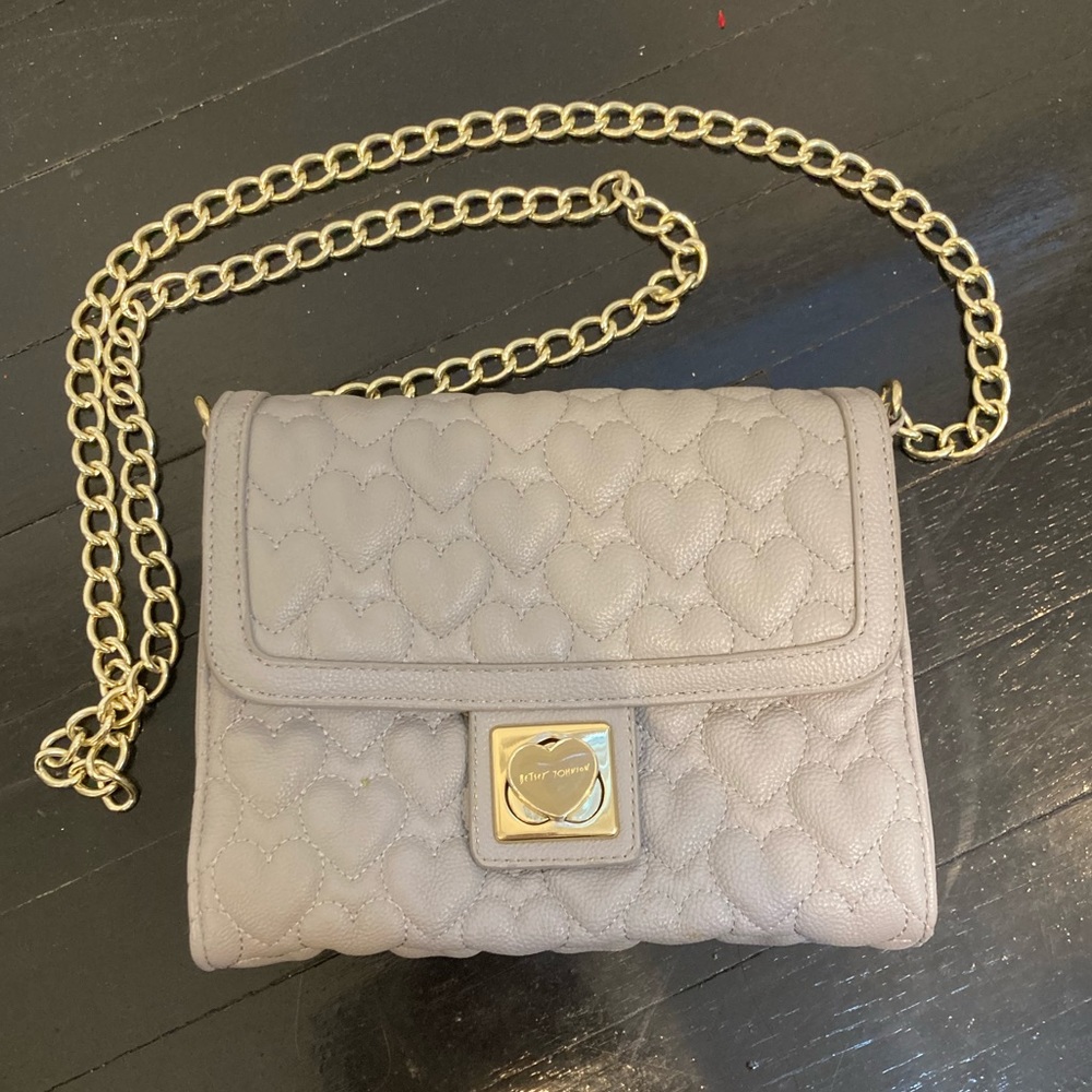 Gray Heart Betsey Johnson Crossbody Purse